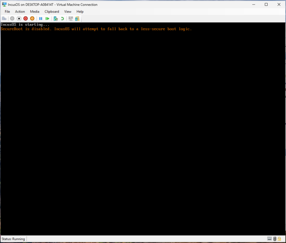 Hyper-V VM起動時の警告