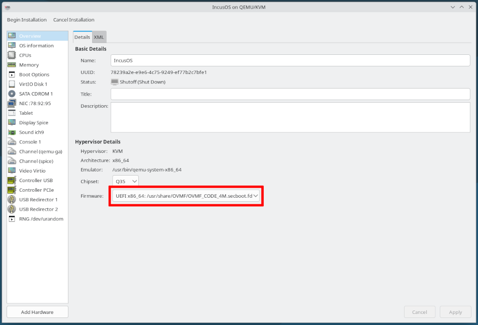 libvirt VMでセキュアブートを設定