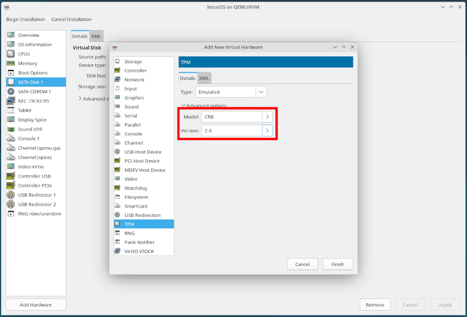 libvirt VMでTPMを設定