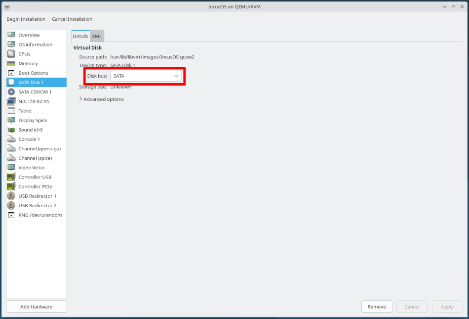 libvirt VMで仮想ディスクを設定